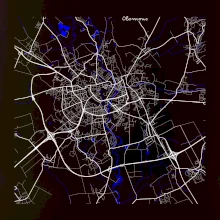Olomouc - Mapa s vodními toky