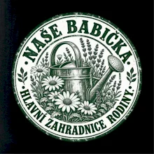 Naše babička hlavní zahradnice rodiny vintage konev