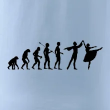 Evoluce tanec - muž a žena se sukní