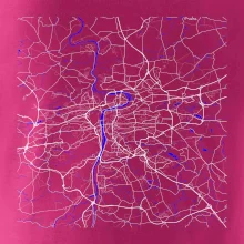 Praha - Mapa s vodními toky