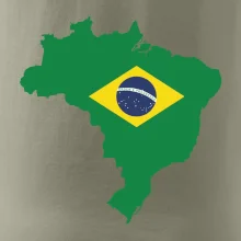 Brazílie vlajka v mapě