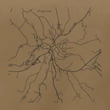 Černobílá mapa Vizovice