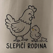 Slepičí rodina s kuřátkem