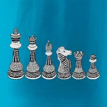 Šachové figurky v řadě - kreslené