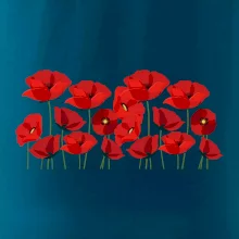 Vlčí mák v řadě