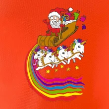 Santa a jednorožci (Pecka design)