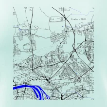 Praha 18200 - Mapa s vodními toky