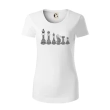 Šachové figurky v řadě - kreslené