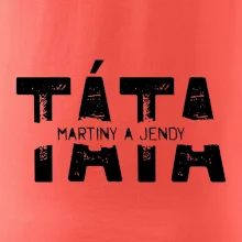 Černý nápis táta a jména dětí