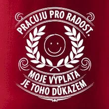 Pracuju pro radost. moje výplata je toho důkazem