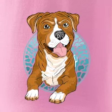 Americký staford kreslený v kolečku (Pecka design)