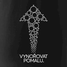Vynořovat pomalu šipka vzhůru vytvořená z potápěčských bublinek