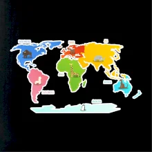 Světové kontinenty s názvy a zvířátky