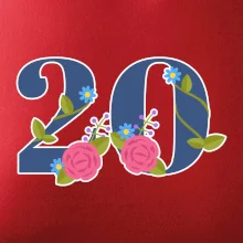 Květinové číslo kreslené - 20