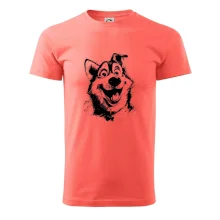 Černobílá karikatura husky