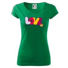 Love nápis s květinou