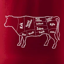 Kráva nákres s názvy