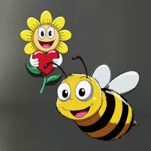 Parové triko - Včela a květina