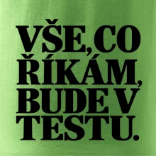 Vše co říkám bude v testu