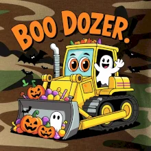 Halloweenský boo dozer