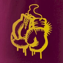 Box rukavice - zlatý potisk