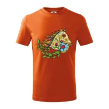 Kůň barevný s listy