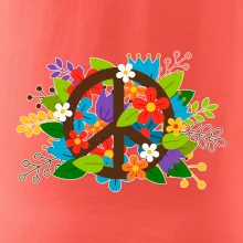 Peace symbol prorostlý květinami