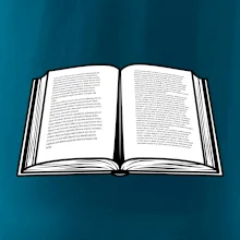 Kniha černobílá otevřená s textem