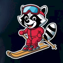 Mýval na lyžích - kreslený