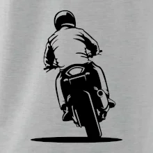 Motorkář na zádech - silnice