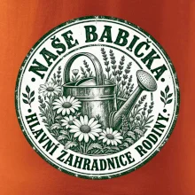 Naše babička hlavní zahradnice rodiny vintage konev