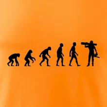 Evoluce dřevorubec - pila a kmen Evoluce dřevorubec - pila a kmen