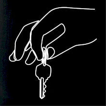 Klíče a ruka jedním tahem