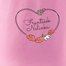 Tričko se jmény dětí - srdce na prsu