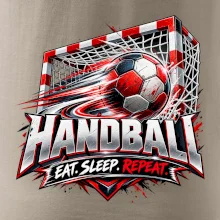 Házenkářský míč v brance eat sleep repeat