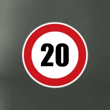 Dopravní značka - omezení rychlosti 20