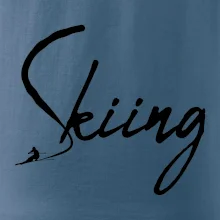 Skiing nápis lyžař