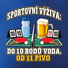 Sportovní výživa -  do 10 bodů voda, od 11 pivo