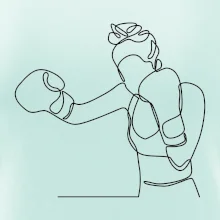 Žena boxerka jedním tahem