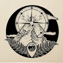 Cestování - hory kompas