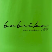 Psací nápis babička s ročníkem