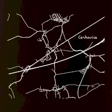 Černobílá mapa Cerhovice 267 61
