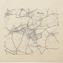 Černobílá mapa Kladno