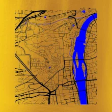 Praha Malá Strana - Mapa s vodními toky