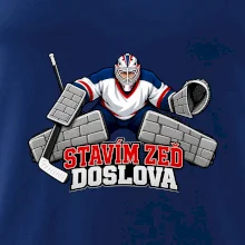 Hokejový brankář staví zeď