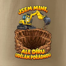 Mini bagr udělá pořádnou díru