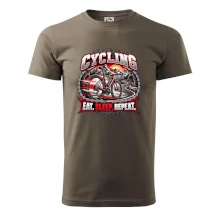 Cyklistické kolo mezi horami eat sleep repeat