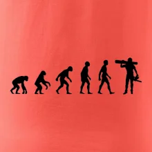 Evoluce dřevorubec - pila a kmen