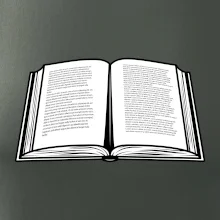 Kniha černobílá otevřená s textem