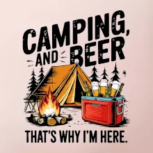 Černý nápis nápis Camping and beer